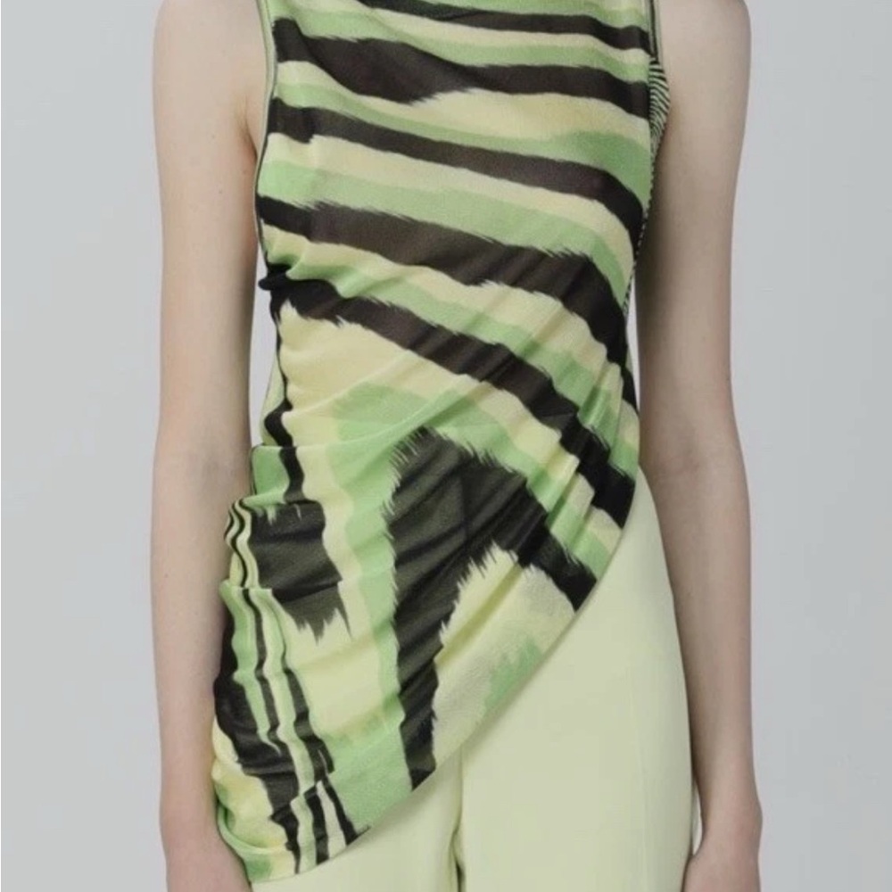 Missoni Spring 2022 Asymmetrical Lime Green and Black Top - Picture 2 of 6